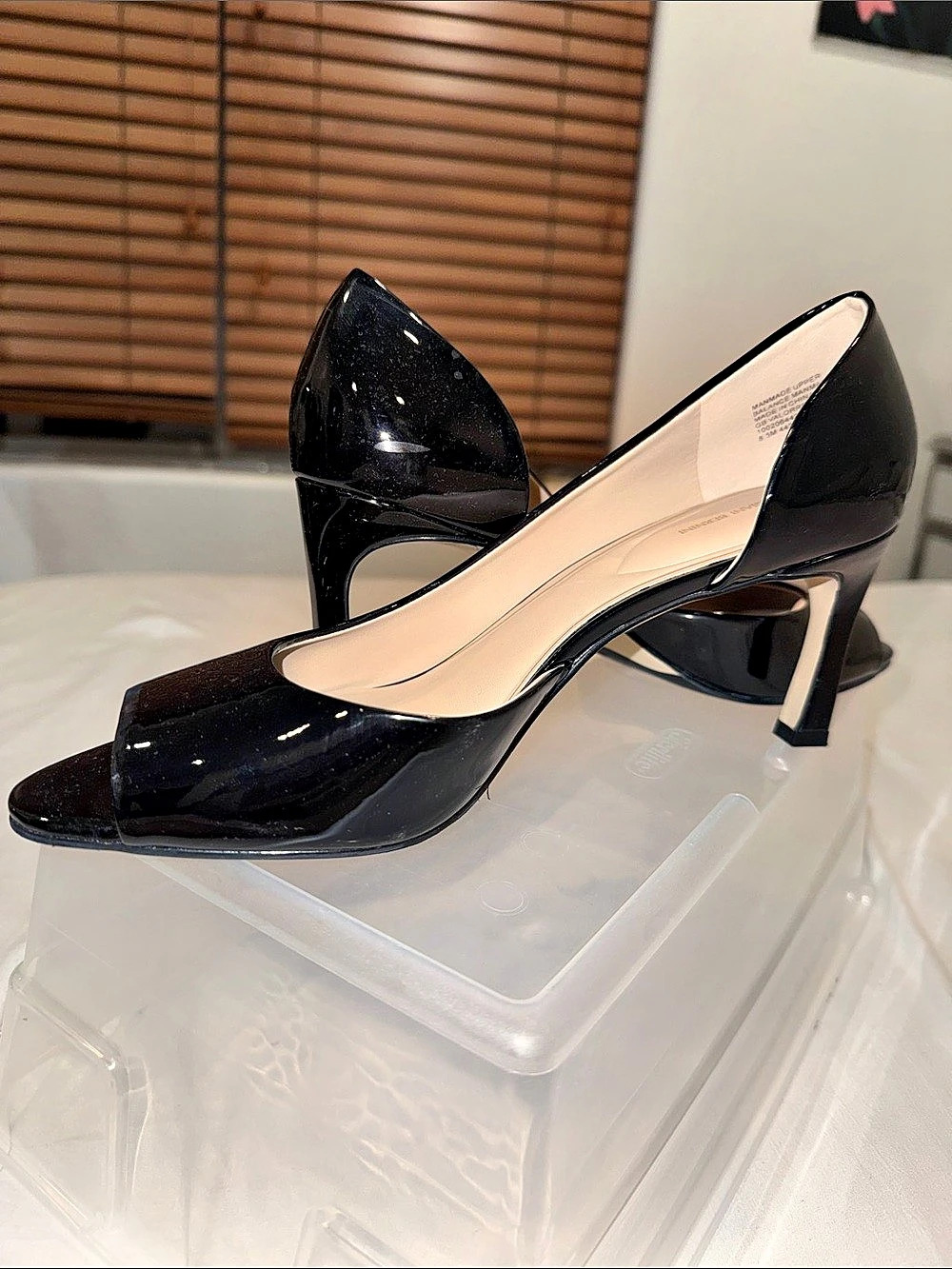Giani Bernini Patent Peep Toe Heels in Black